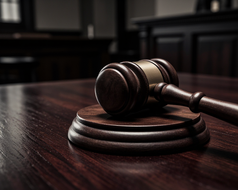 Judicial Gavel in Noir Style