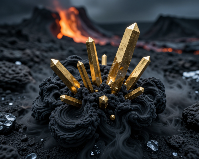 Antarctic Volcano Gold Dust